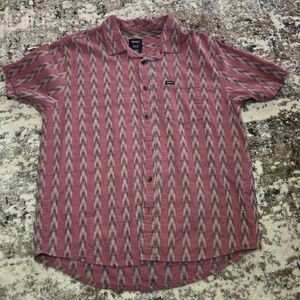 RVCA Men's size M Button Shirt UPWARDS IKAT - Oxblood Red